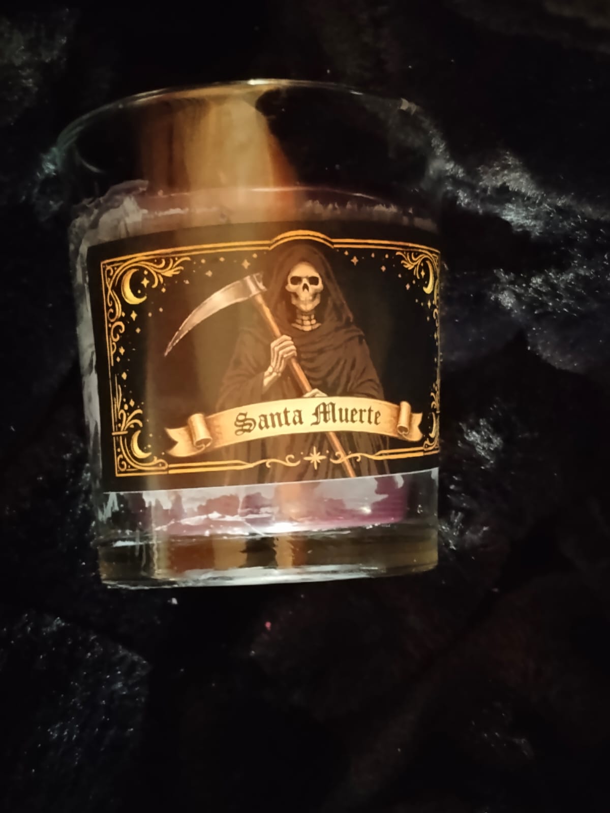 vela ritual SANTA MUERTE NEGRA